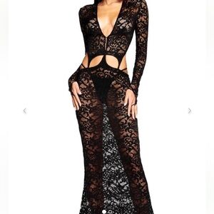 I.AM.GIA Elegant Black Lace Cutout Dress XS